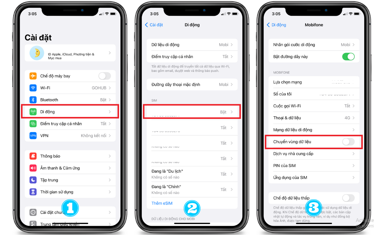 Hướng dẫn bật dữ liệu di động trên iOS
